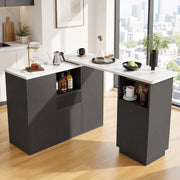 TAVOLO BAR Girevole 210x30x100,9 cm Nero in MDF