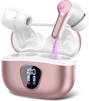 Orecchini in cuffia in-ear senza fili con Bluetooth 5.3 e cancellazione del rumore - 40 ore di durata, IP7 impermeabile, controllo a tocco