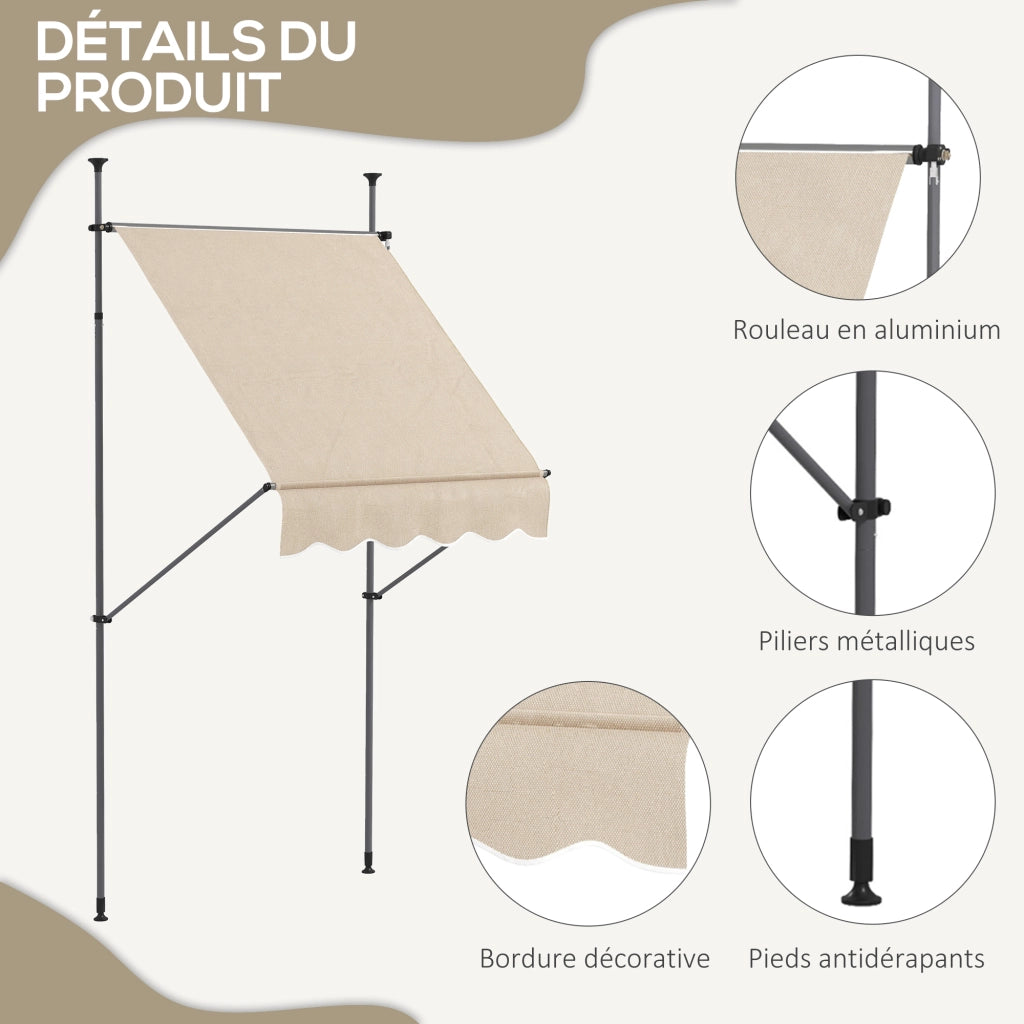 Tavolo pieghevole allungabile ¨C zephmum ¨C 150x120x210-300 cm metallo sabbia