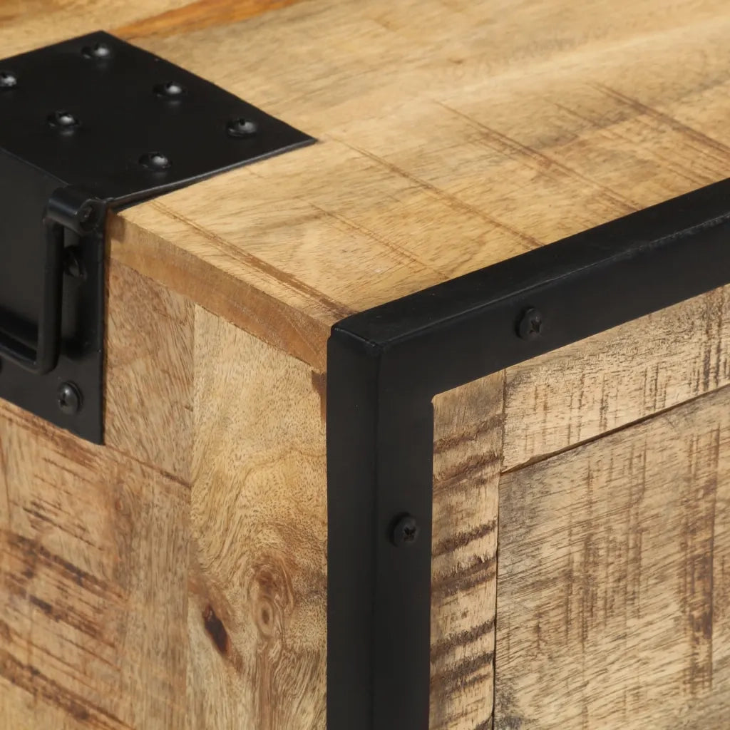 Credenza | Madia | Buffet da pranzo | Armadio da pranzo 100x31x60 cm in Legno Massello di Mango Grezzo