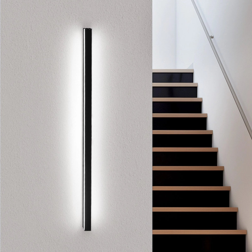 ZMH Applique LED da parete per interni 100cm bianco freddo metallo nero 32W soggiorno cucina