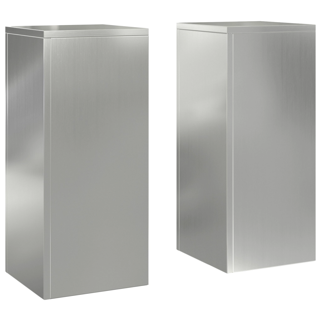 Supporti per Piante da Esterno Set 2 pz 24x24x55 cm Acciaio Zincato