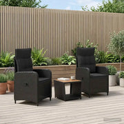 Set Lounge da Giardino 3 pz Nero 3422347