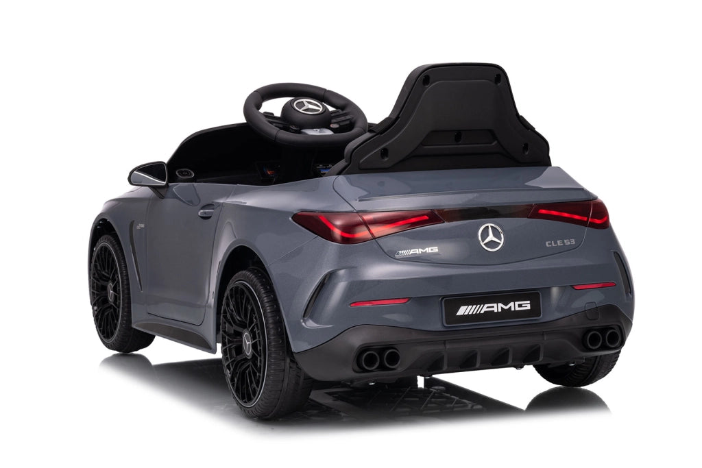 Macchina Elettrica per Bambini 12V Licenza Ufficiale Mercedes CLE53 Sedile in Pelle Grigio