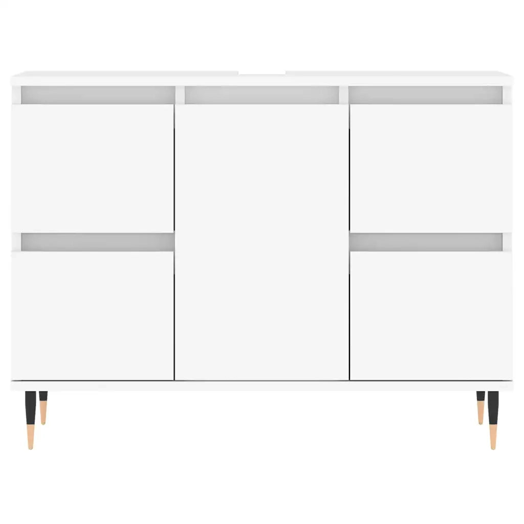 Mobile da Bagno Bianco 80x33x60 cm in Legno Multistrato 831644