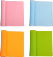 Piatto di protezione in silicone riciclabile - antiscivolo, isolamento termico, facile da pulire - set di 4 (4 colori)