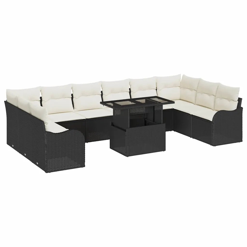 Set Divano da Giardino 11 pcs Nero Rattan in Polipropilene 3357270