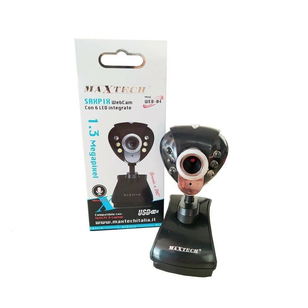 Trade Shop - Webcam Pc Usb Smartworking Video Lezione Conferenza 480p Maxtech 1.3mp Web-04 -