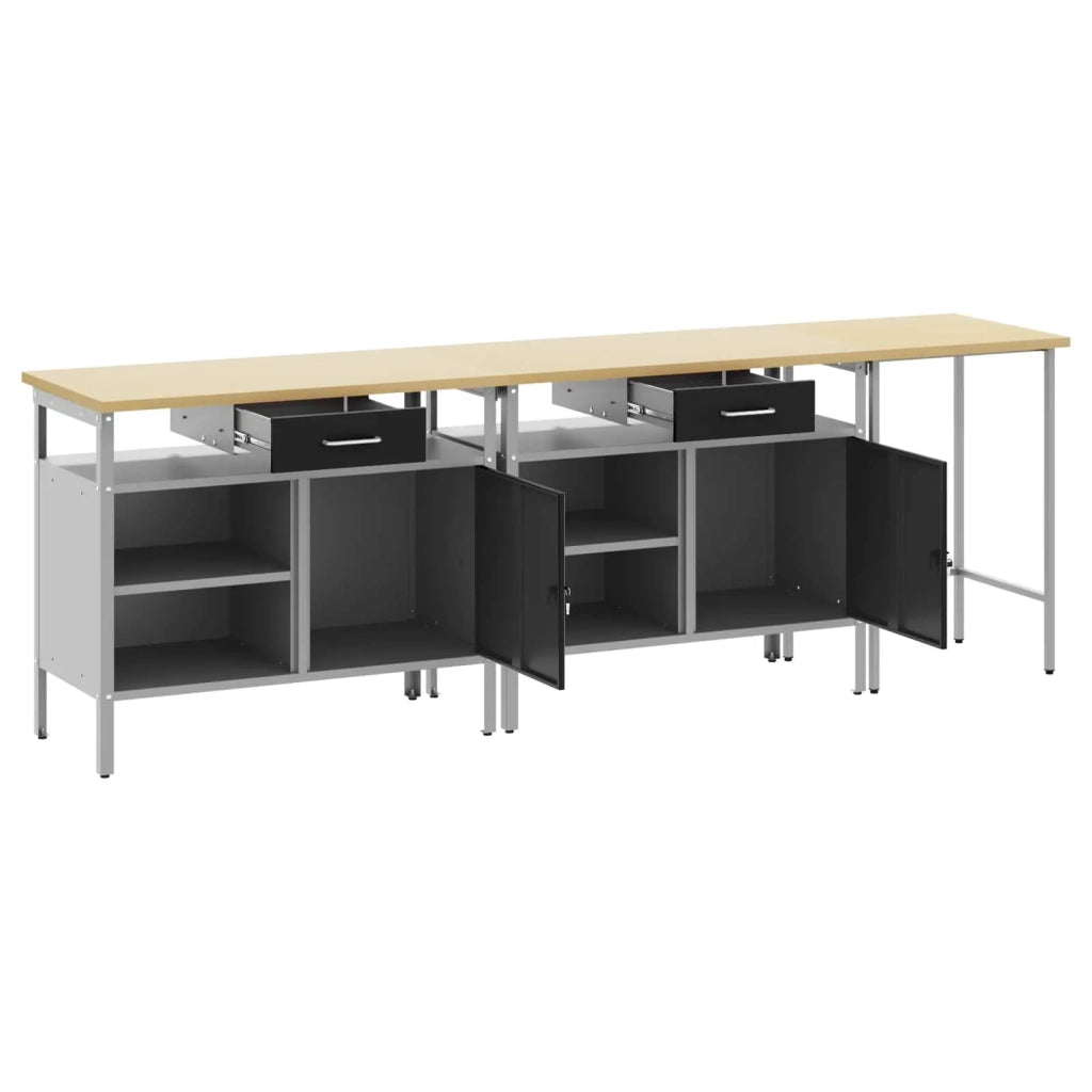 Set banco da lavoro con cassetto 3 pcs Rosso e Grigio 3321397