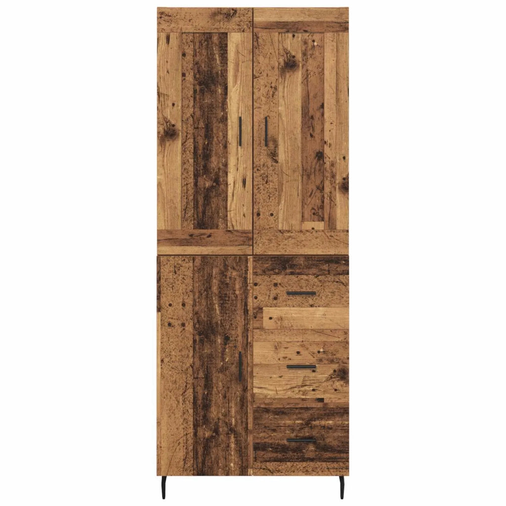 Credenza con cassetto 2 pz | Madia | Buffet da pranzo | Armadio da pranzo Legno vecchio Legno multistrato