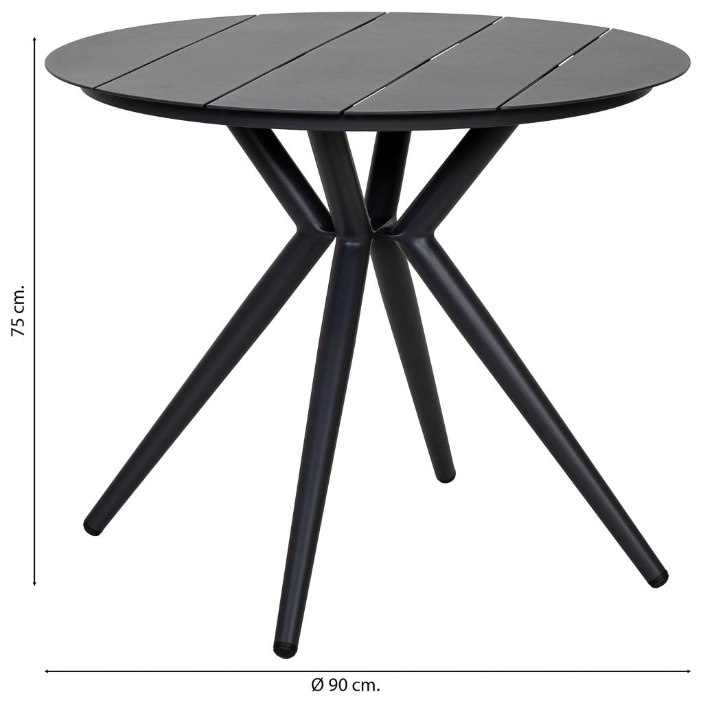 Tavolo in alluminio grigio 90x75 cm