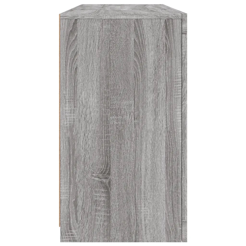 Credenza con Luci LED-Buffet-Armadio da cucina Grigio Sonoma 142,5x37x67 cm 105800