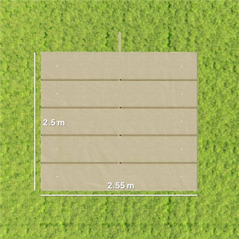 TETTO PER GAZEBO PERGOLA CON 10 FORI DI DRENAGGIO IN POLIESTERE, 250X255 CM, PER PERGOLA 3X3M, BEIGE