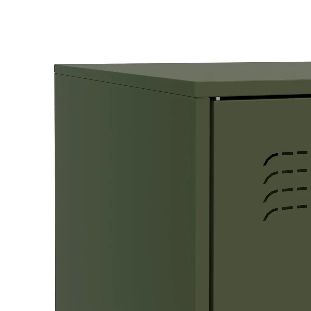 Credenza Verde Oliva 67x39x73 cm in Acciaio
