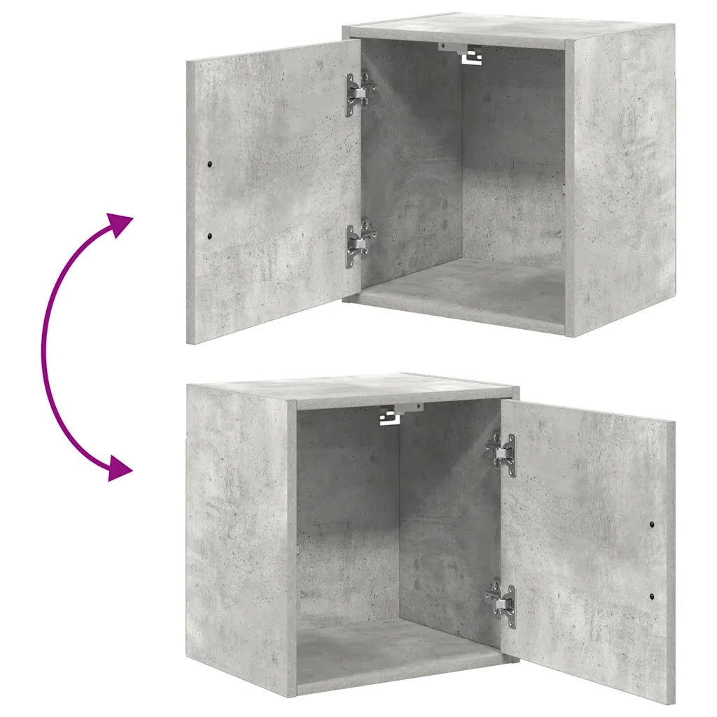 Pensili per Garage 2 pz Grigio Cemento in Legno Multistrato