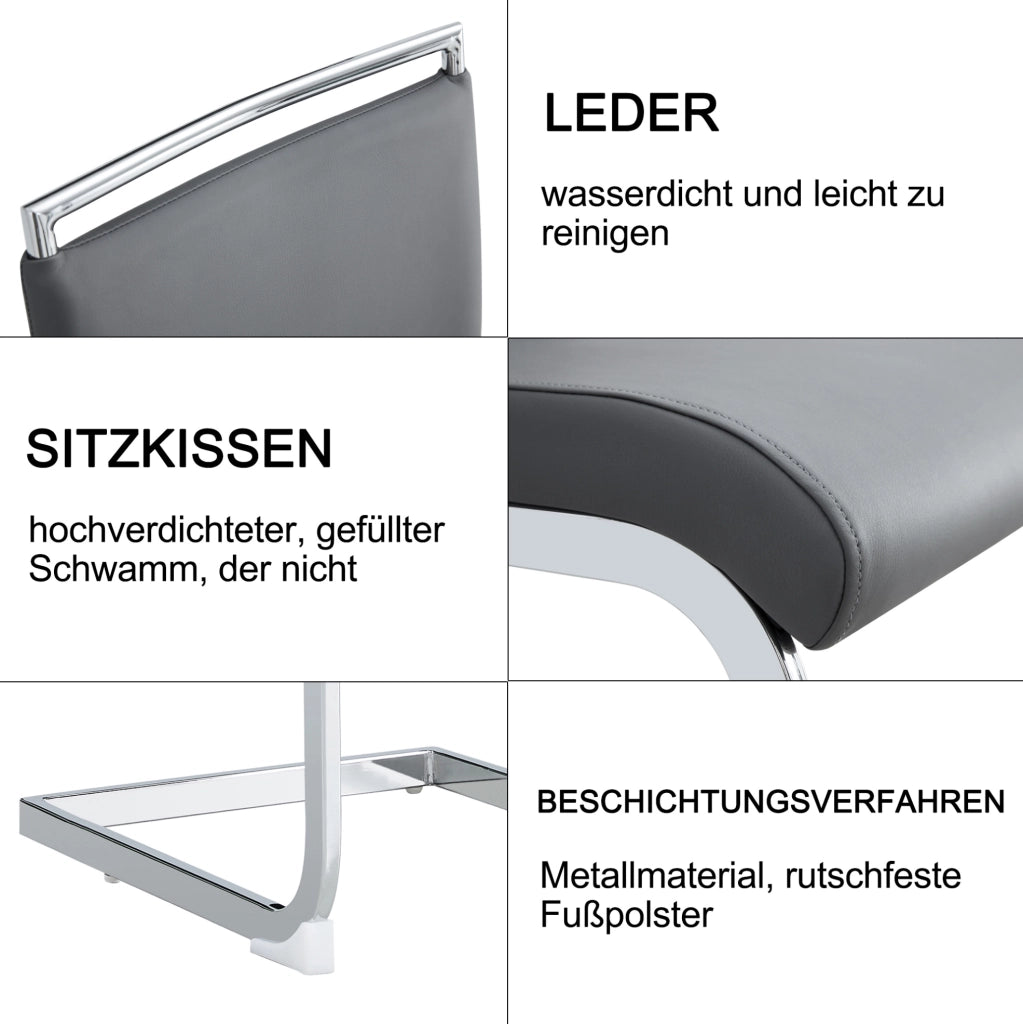 Sedia moderna grigia ergonomica con schienale imbottito