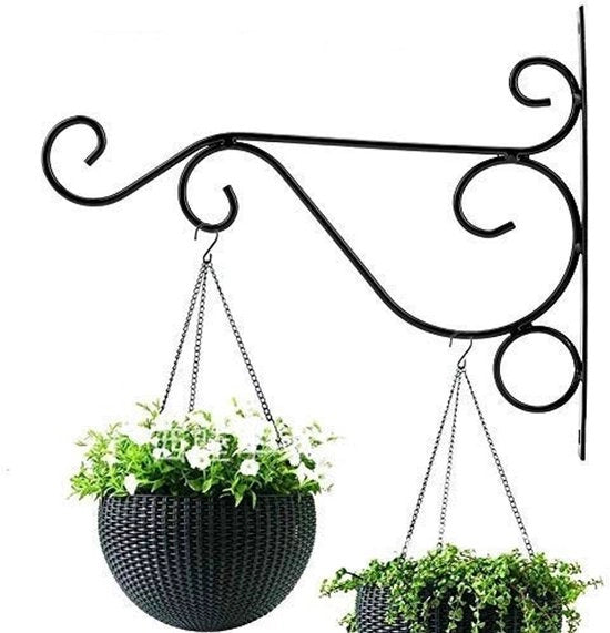 Supporto per piante da parete - Installazione facile - Porta piante appese - Decorazione giardino - Resistenti all'ossidazione - 25 x 21 cm