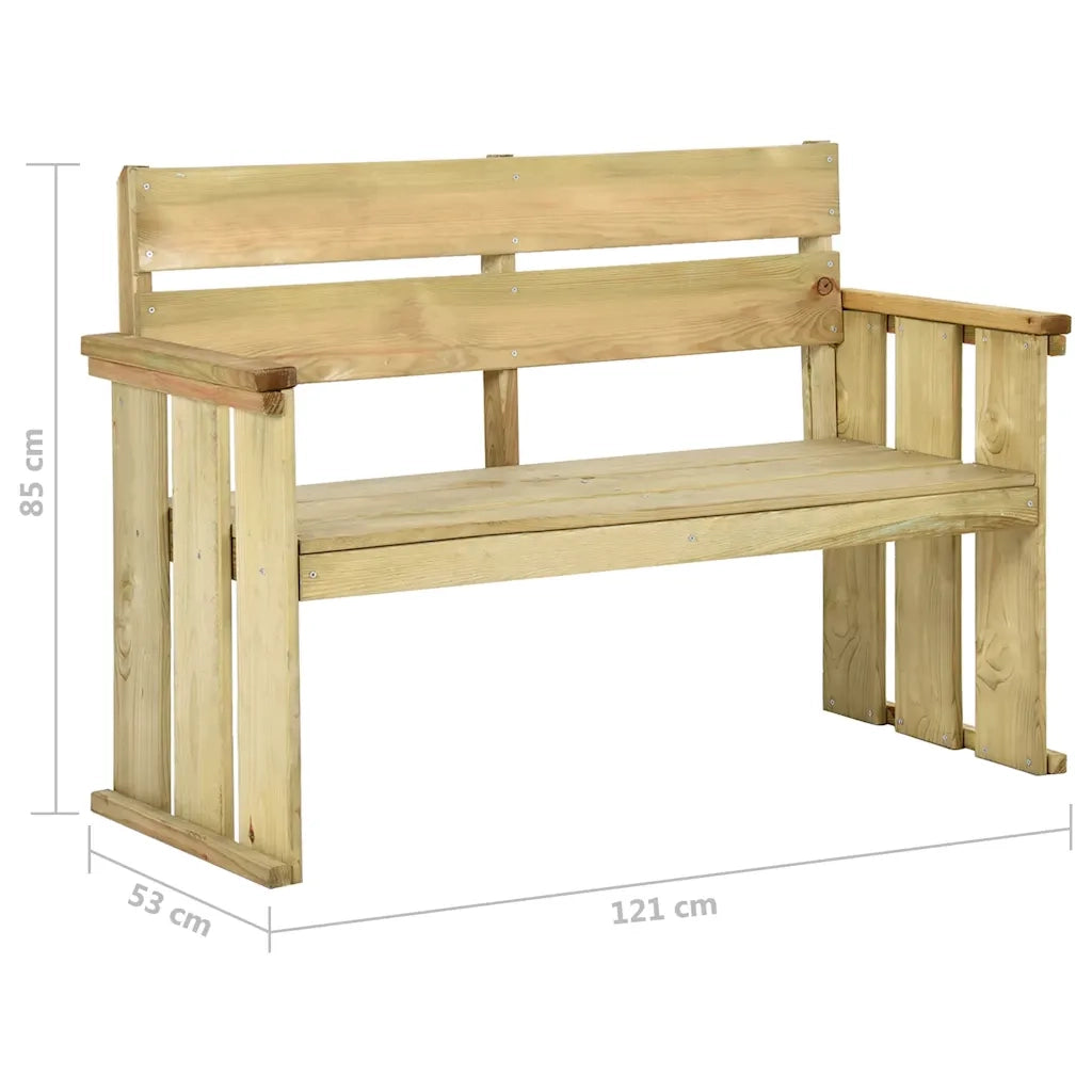 Panchina da Giardino | Panca da Giardino 121 cm in Legno di Pino Impregnato