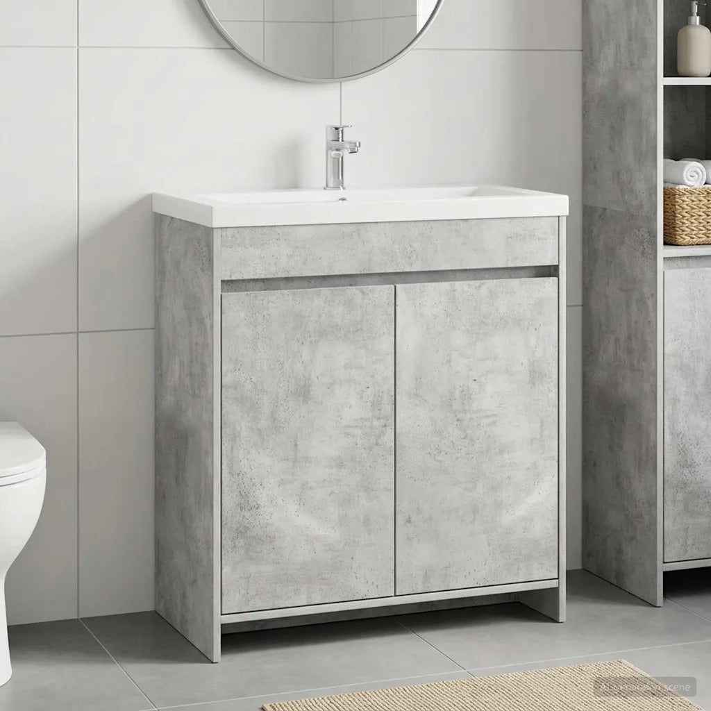 Mobiletto da Bagno Sotto Lavabo Grigio Cemento 890787