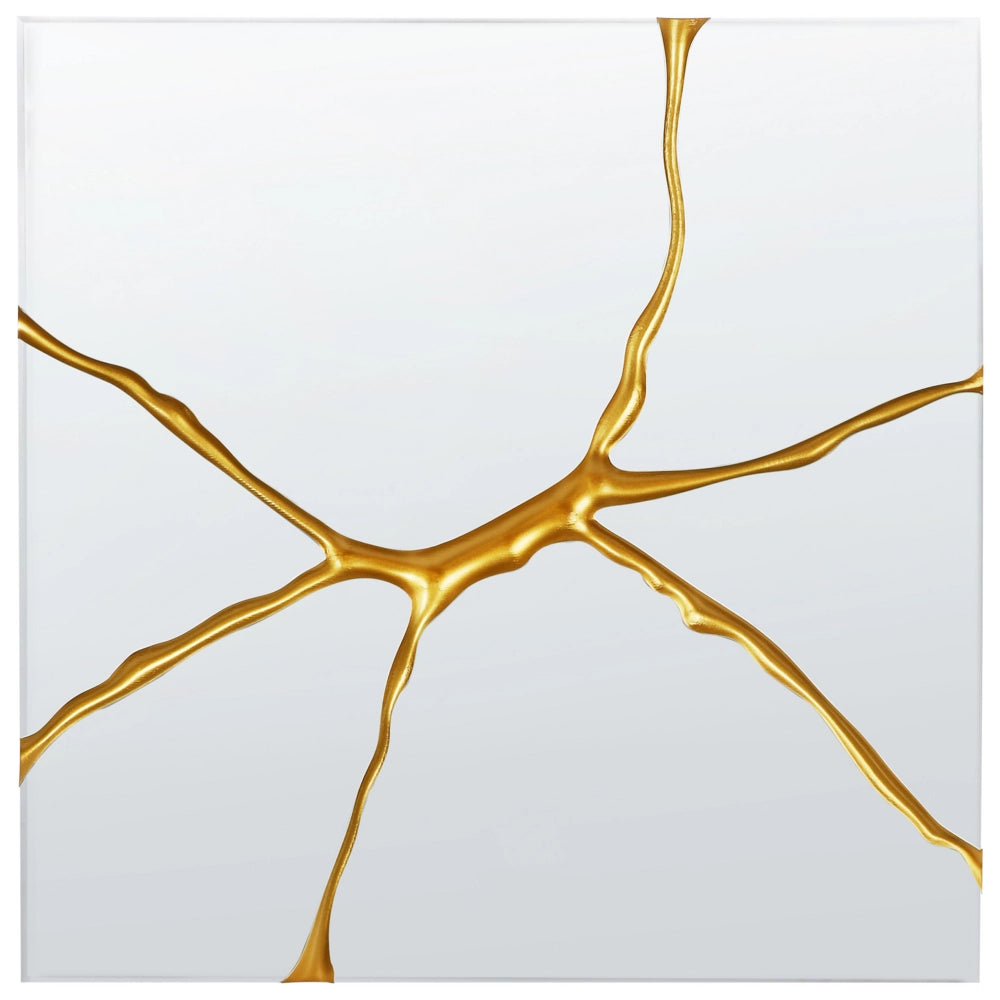 Specchio da parete Oro 80 x 80 cm Quadrato Specchio decorativo da parete Stile moderno Appeso Decor