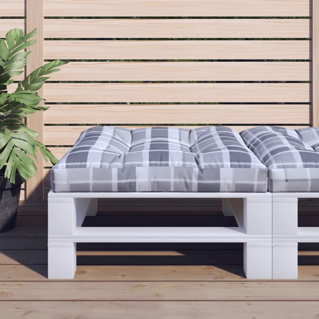 vidaXL Cuscino per Pallet Motivo a Quadri Grigi 80x80x12 cm in Tessuto