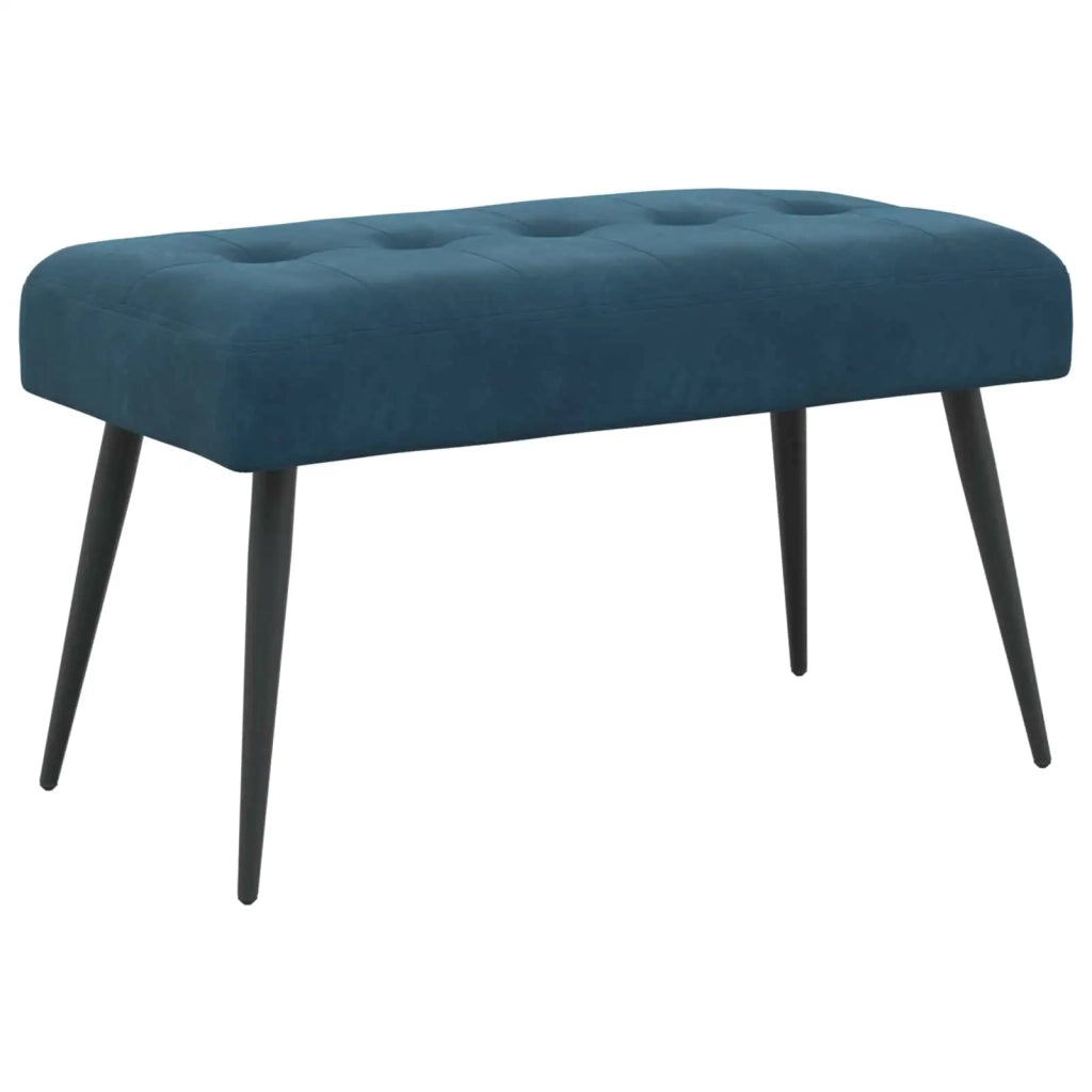 Panchina con bottoni imbottiti Blu 80 x 40 x 46 cm Velluto 42038524