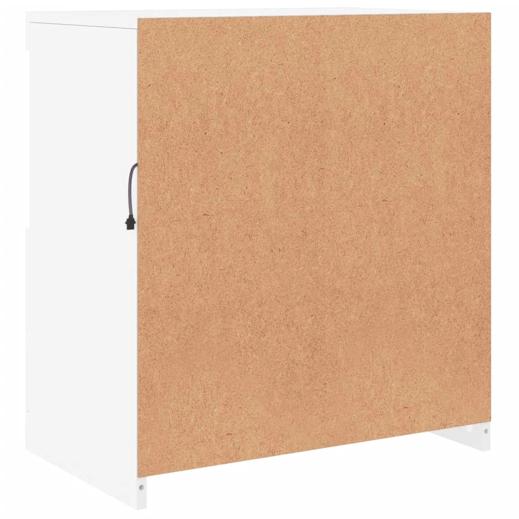 Buffet credenza cassettiera mobiletto mobile contenitore organizer per cucina soggiorno salotto con luci LED 60,5 x 37 x 67 cm bianco 02_0029855