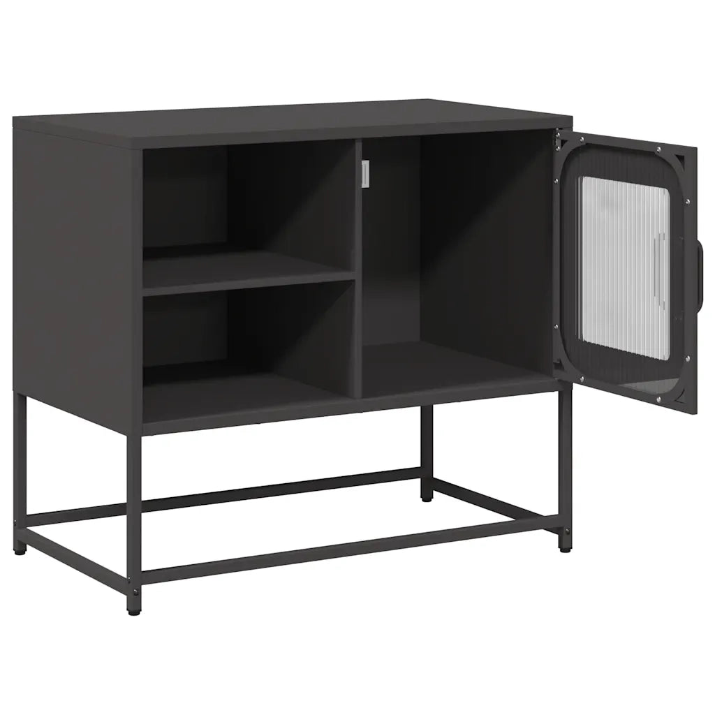 Mobile TV Nero 68x39x60,5 cm in Acciaio 853386