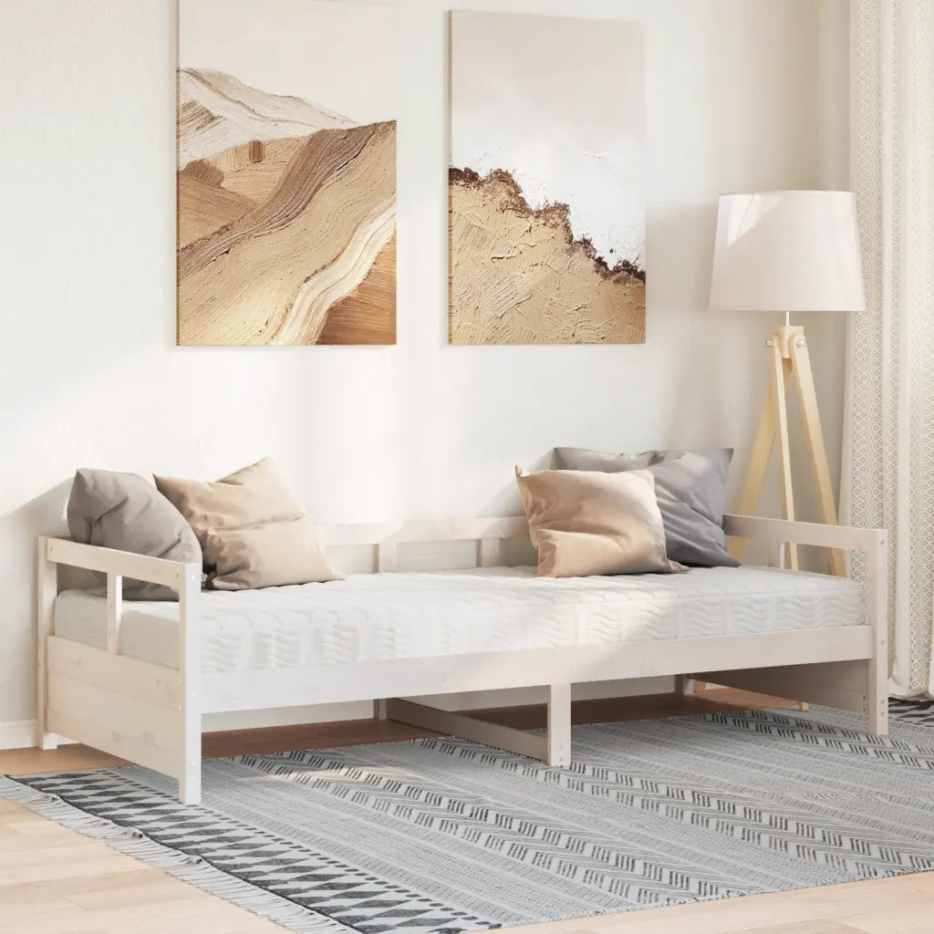 vidaXL Dormeuse con Materasso Bianca 80x200 cm Legno Massello di Pino