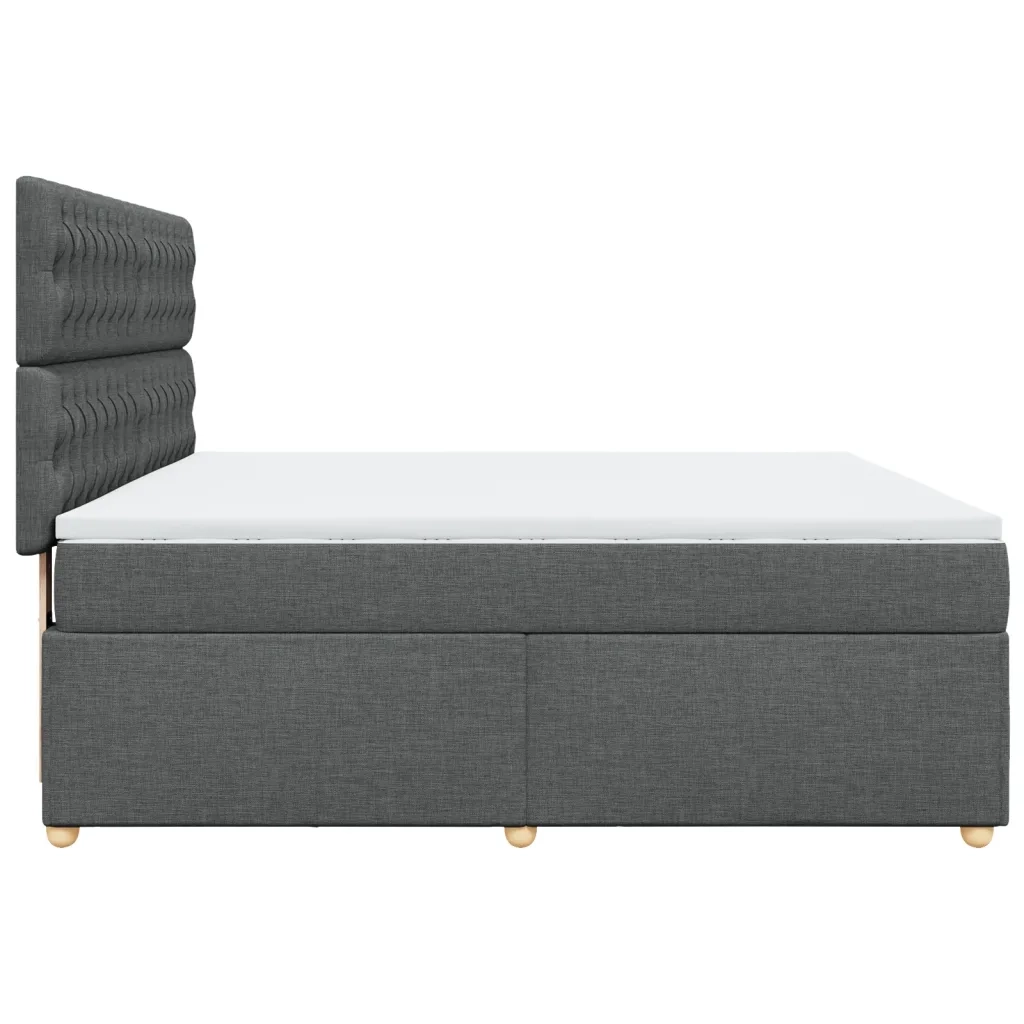 Giroletto a Molle con Materasso Grigio Scuro 180x200 cm Tessuto