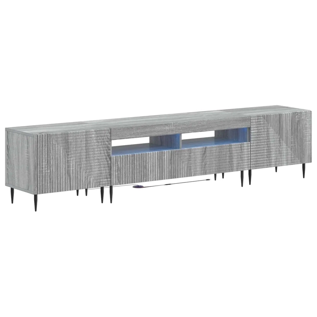 Mobile TV LED a 3 pezzi Sonoma grigio Legno ingegnerizzato 3416685