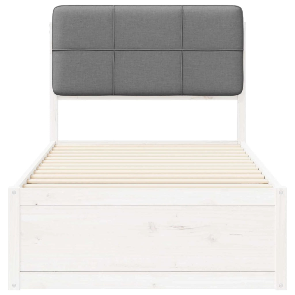 Letto con Testiera Rivestita Grigio chiaro 90 x 190 cm