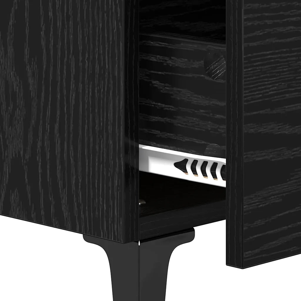 Armadietto per letto 2 pz Rovere Nero 40 x 35 x 47,5 cm CFW2354202