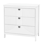 Cassettiera con 3 cassetti 80 x 40 x 79 cm stabile e sicura stile moderno MDF bianco 20_0011555
