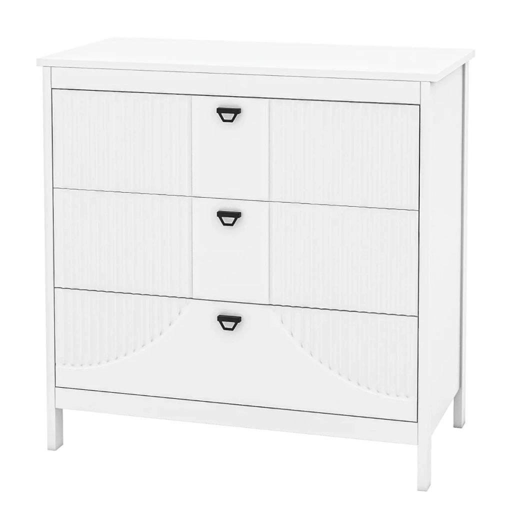 Cassettiera con 3 cassetti 80 x 40 x 79 cm stabile e sicura stile moderno MDF bianco 20_0011555