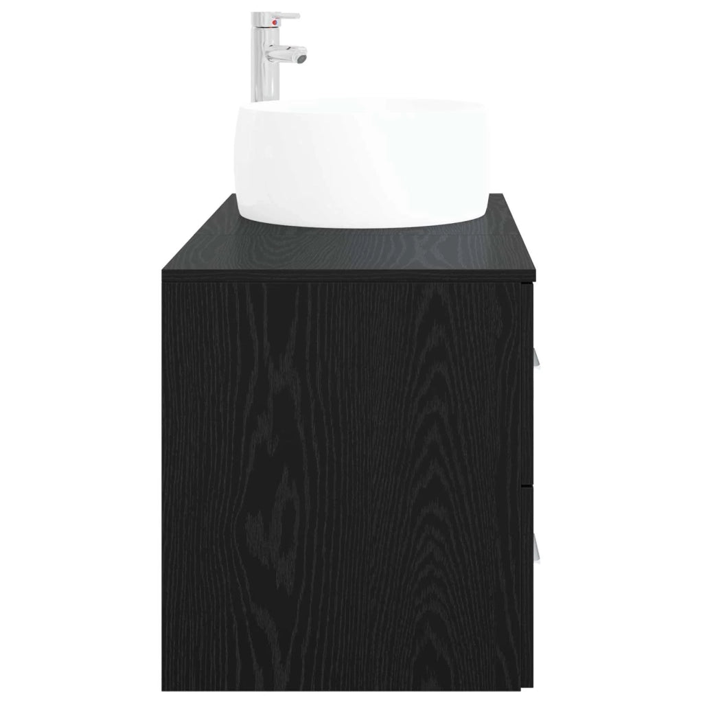 Set di mobili per il bagno 2 pz Rovere Nero 3404001