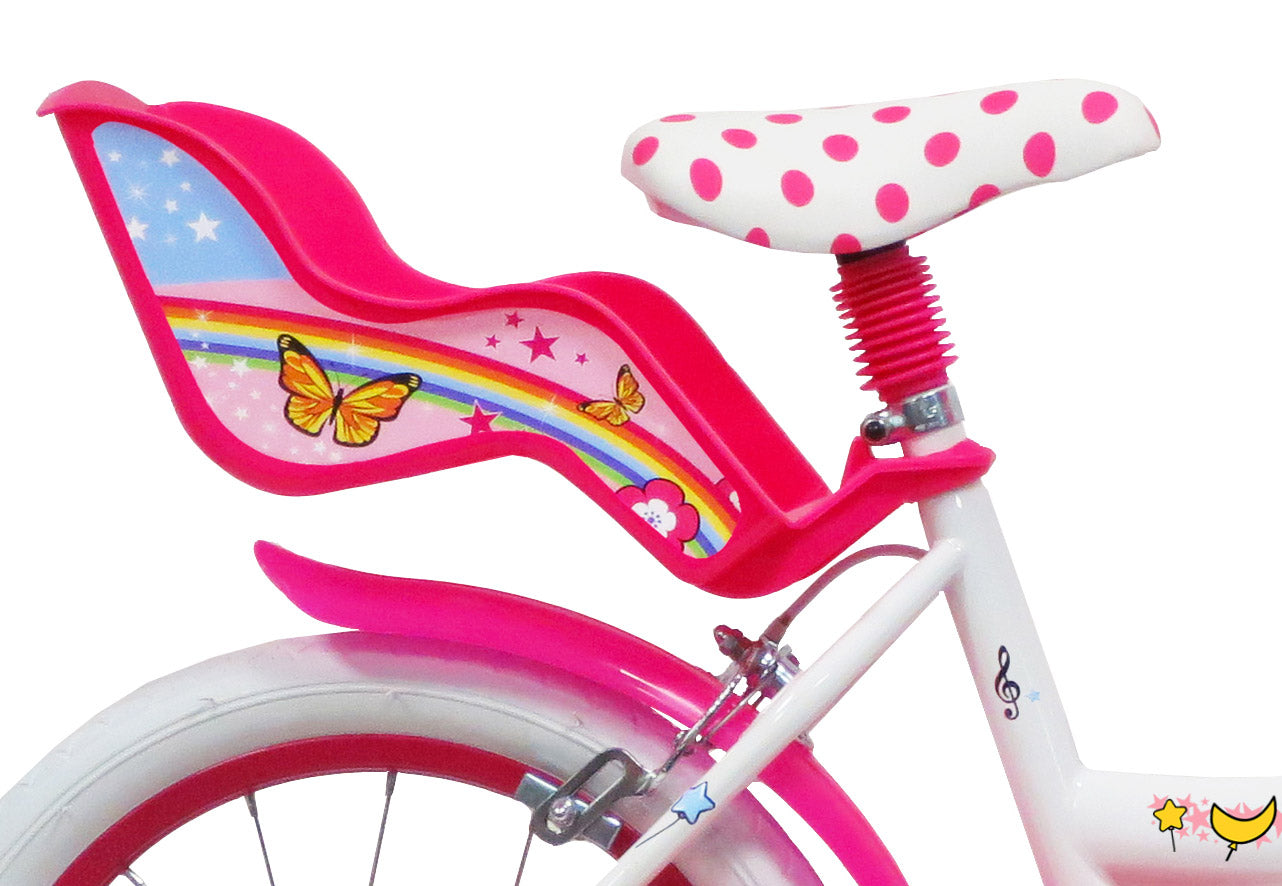 Bicicletta per Bambina 16" 2 Freni  Unicorno Bianca/Rosa