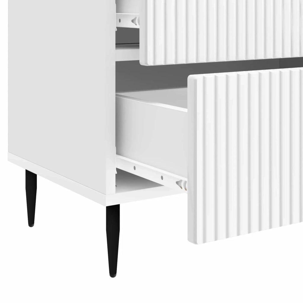Comodino | Armadio da Notte | Mobiletto da notte con cassetto Bianco Lucido 62 x 34,5 x 47,5 cm