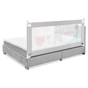 Barra di sicurezza con cerniera e motivo cartone animato, Protezione letto per bambini regolabile in altezza-Barriere letto