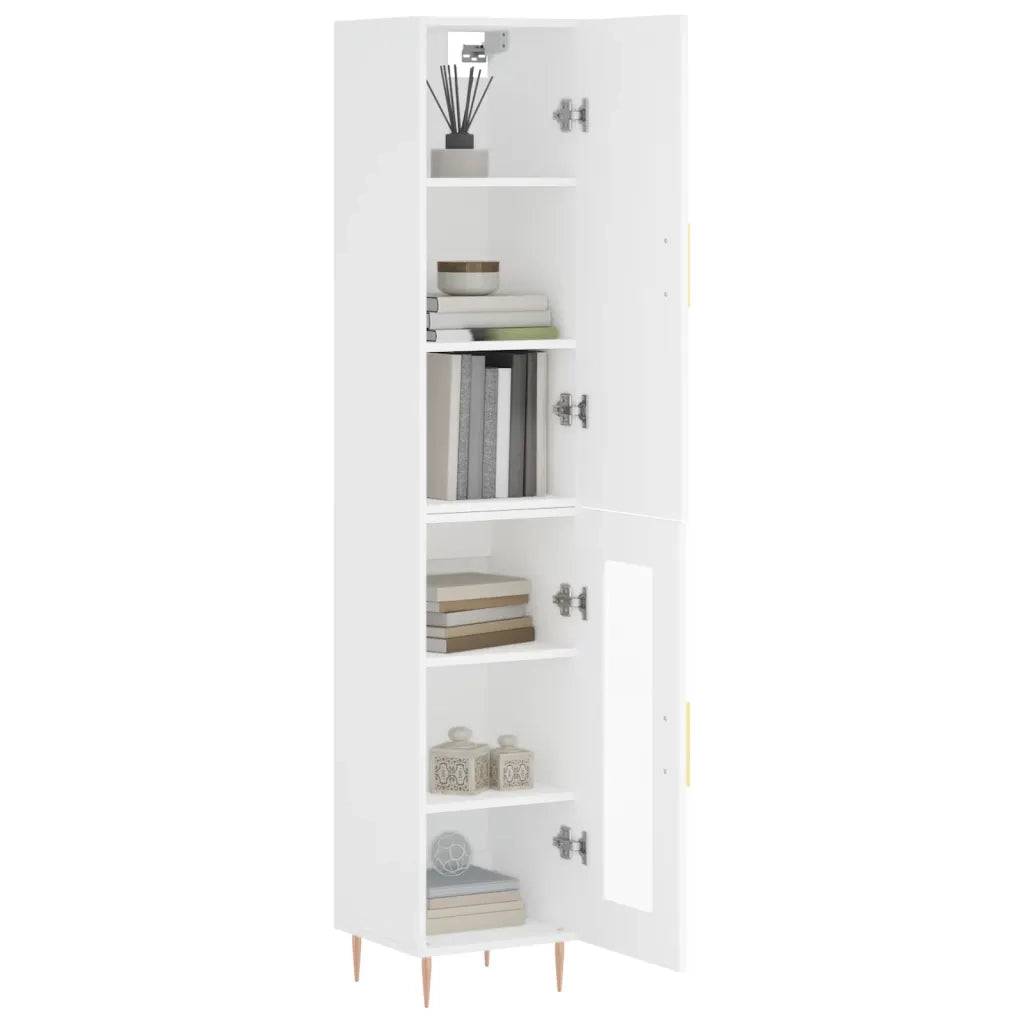 Credenza-Buffet-Armadio da cucina Bianca 34,5x34x180 cm in Legno Multistrato 493319