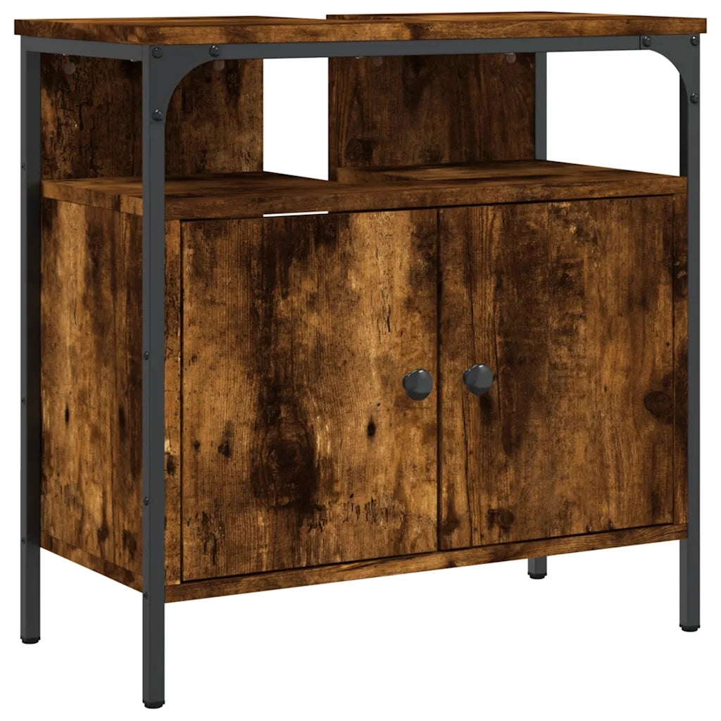 Mobile Lavabo | Armadio Lavabo Bagno Rovere Fumo 60x30x60 cm Legno Multistrato