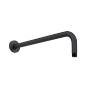 Braccio doccia tondo universale in ottone nero opaco 35 cm
