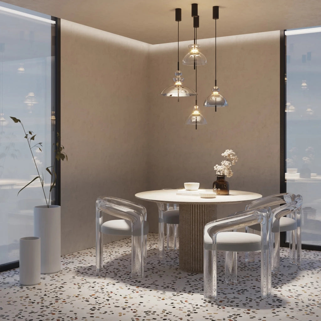 Maytoni Lampadario moderno Bangkok 1 luce LED integrato nero metallo vetro