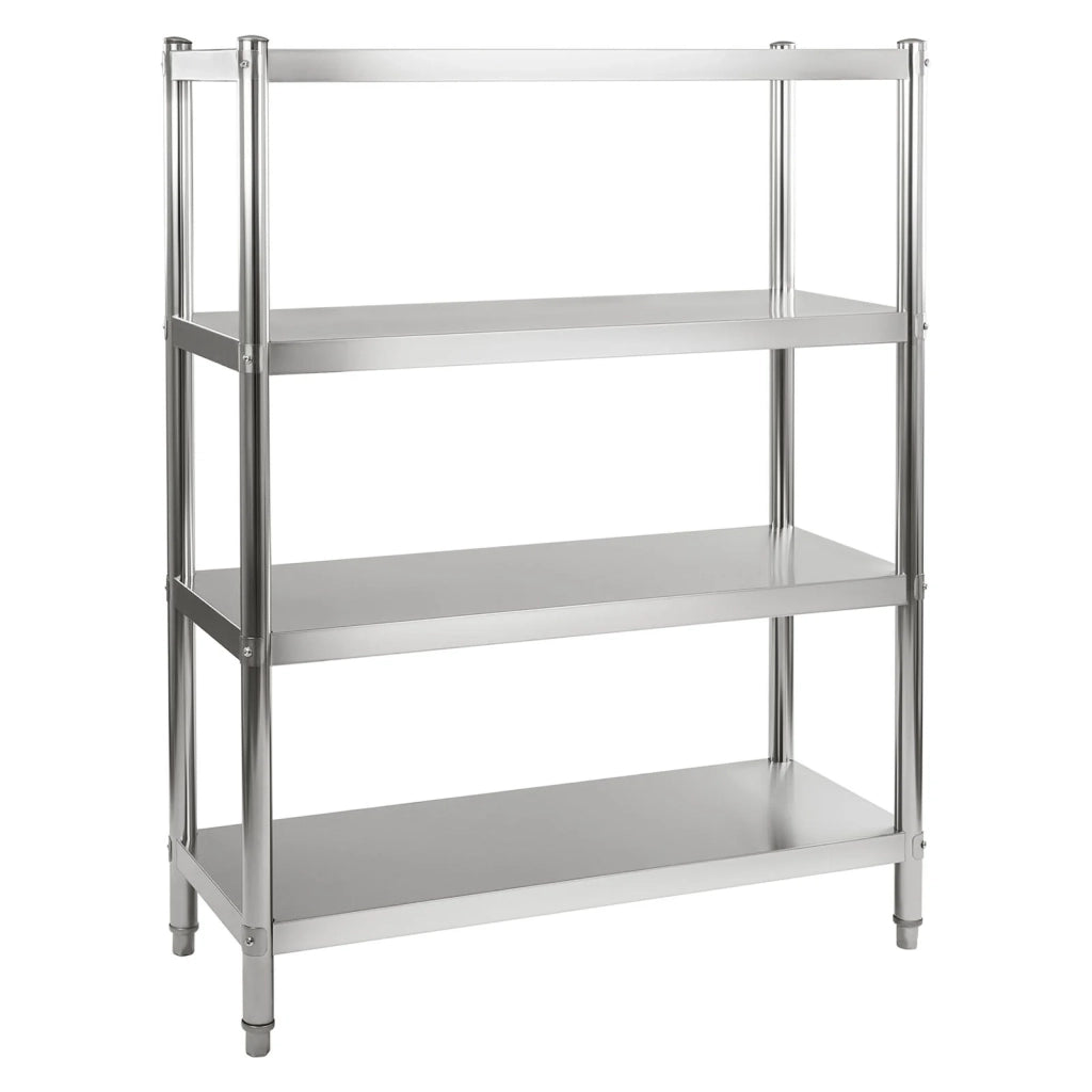 Scaffale professionale da cucina in acciaio inox 4 ripiani 120 x 48 cm max 600 kg 3614119