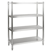 Scaffale professionale da cucina in acciaio inox 4 ripiani 120 x 48 cm max 600 kg 3614119