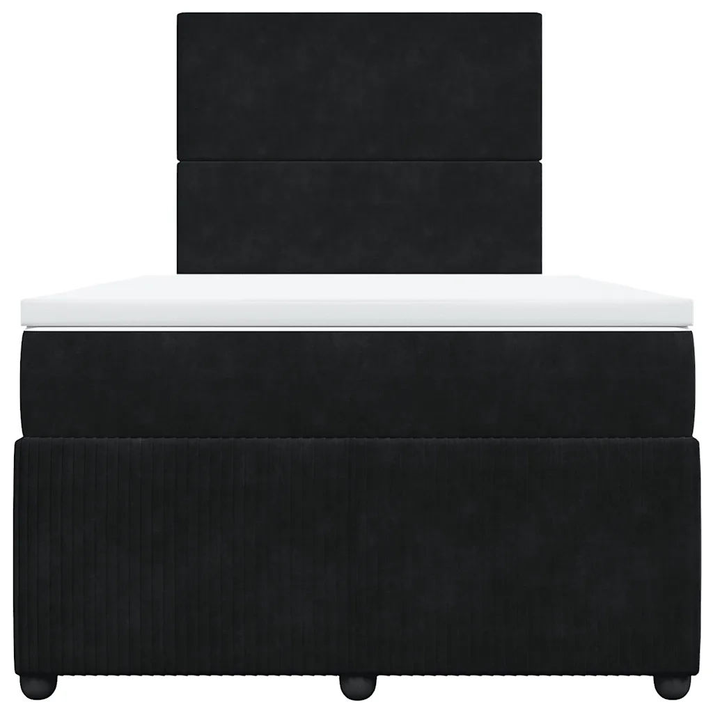 Giroletto a Molle con Materasso Nero 120x200 cm in Velluto 3294606