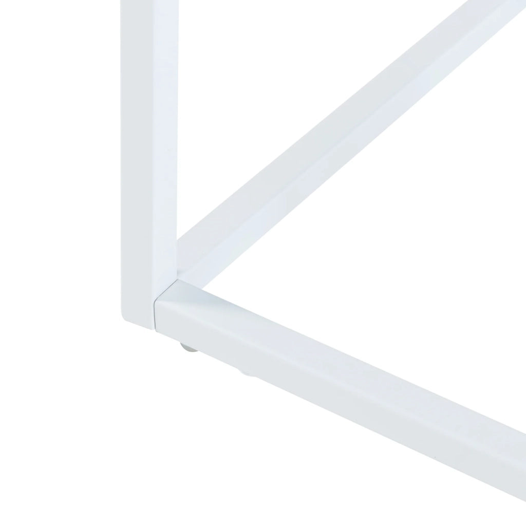 Tavolino laterale acciaio 65 x 40 x 30 cm bianco opaco 03_0010948
