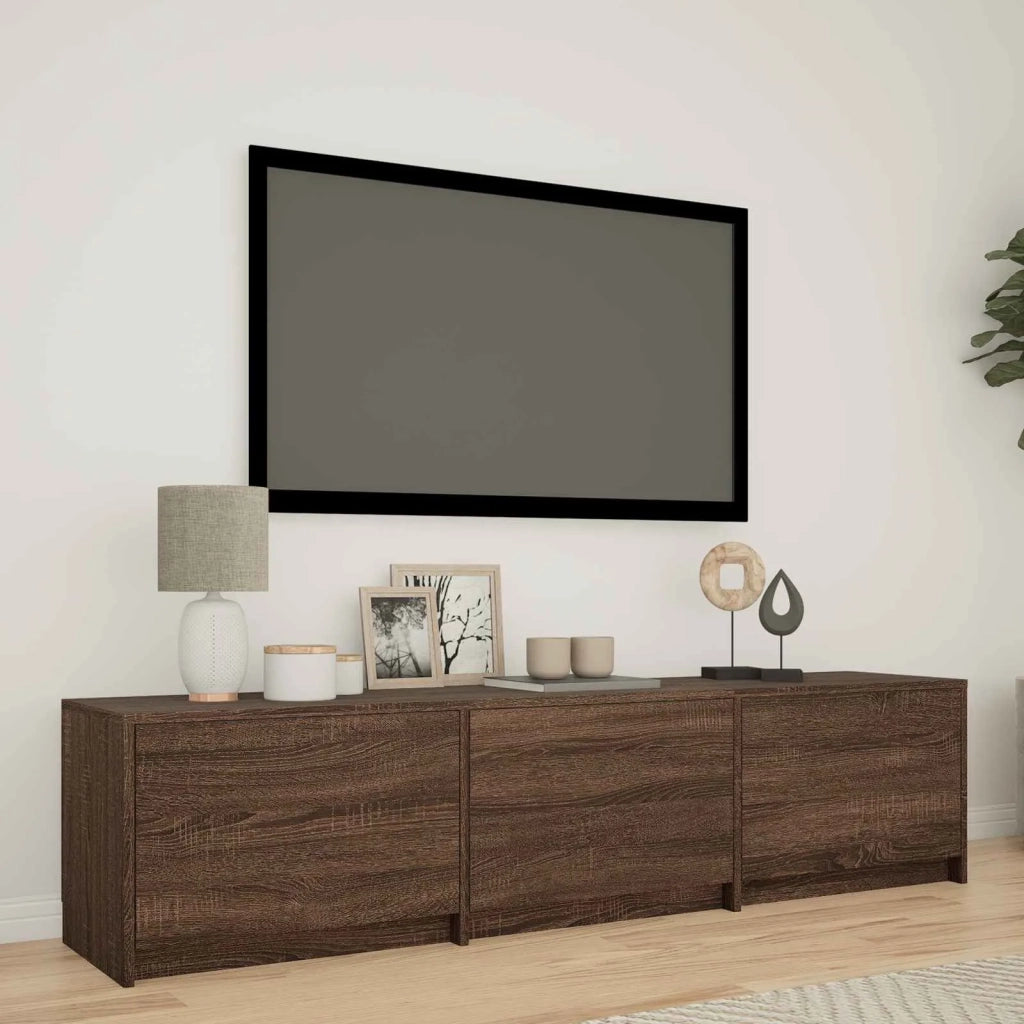 Mobile TV con LED con LED Quercia marrone 165 x 34 x 40 cm