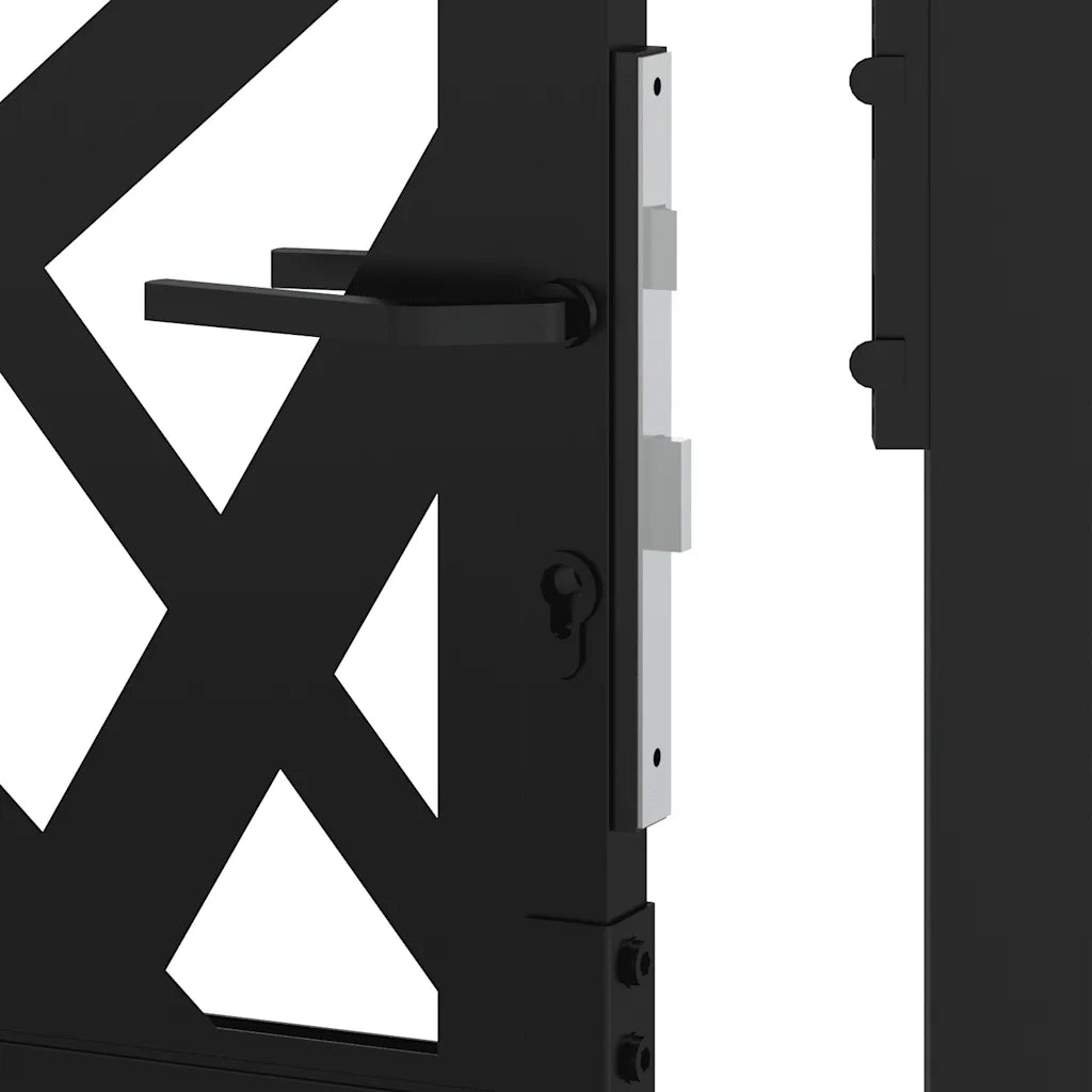 vidaXL Cancello Giardino Nero 105x155 cm in Acciaio Design Leggero
