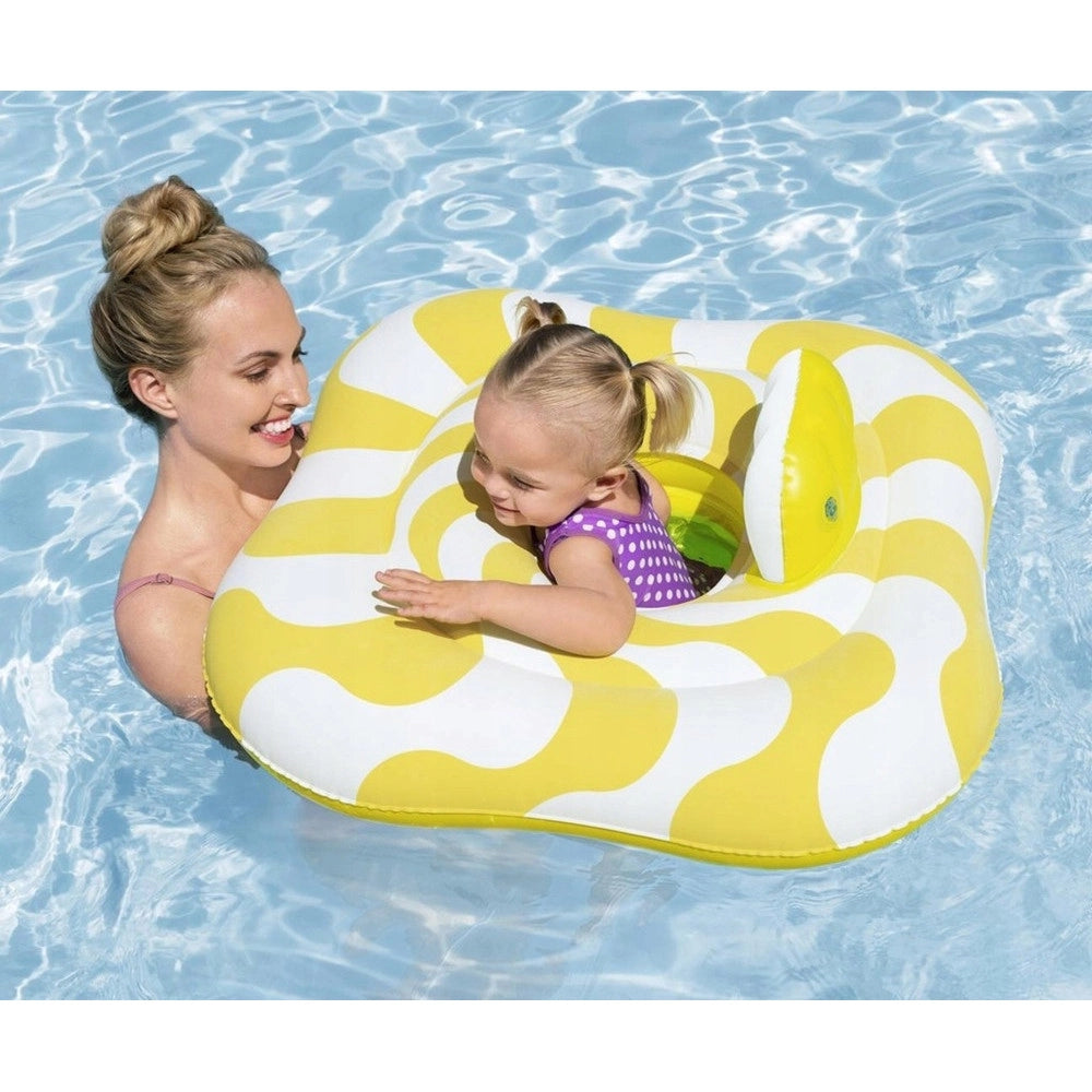 Trade Shop - Salvagente A Mutandina Quadrato Gonfiabile Swim Safe Comfort Plush Giallo 79x79cm 32298 -